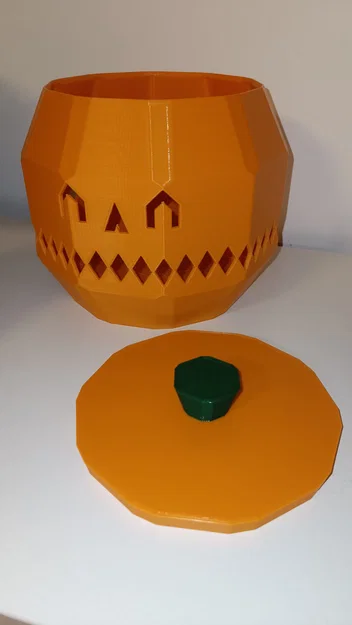 Đèn/bát bí ngô Halloween phong cách low poly hai mặt - Image 2