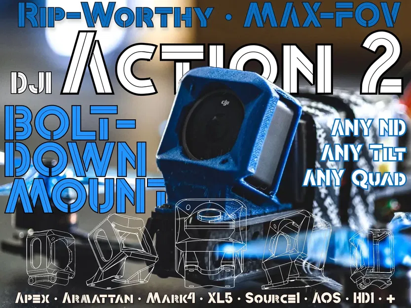 Đế TPU DJI Action 2 cho Drone T4 Max FOV - Image 1