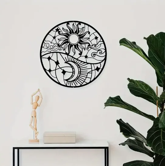 Tranh Dán Tường Mặt Trời và Mặt Trăng - Image 1