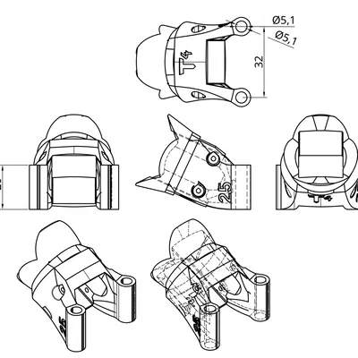 Giá đỡ DJI O4 Pro/Lite: FPV Max-FOV, gần như mọi quad/nghiêng/ND