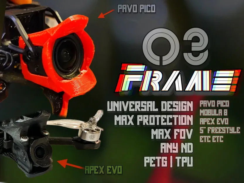 Khung bảo vệ camera DJI O3 & O4 với kích thước tối thiểu - Image 1