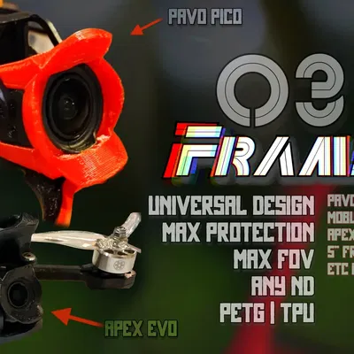 Khung bảo vệ camera DJI O3 & O4 với kích thước tối thiểu