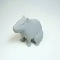 Mô hình capybara ngồi chi tiết cao poly - Thumbnail 1