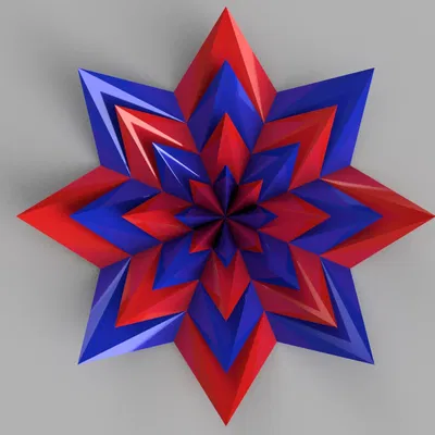 Điêu khắc tường hình sao lục giác đơn giản 4 lớp