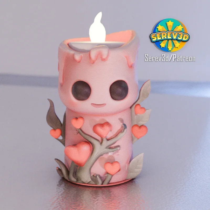 Chân Nến Valentine Dễ Thương (có chỗ giấu thư)-Serev3D