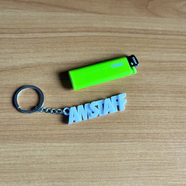 Móc khóa Amstaff kiểu chữ độc đáo - Image 1