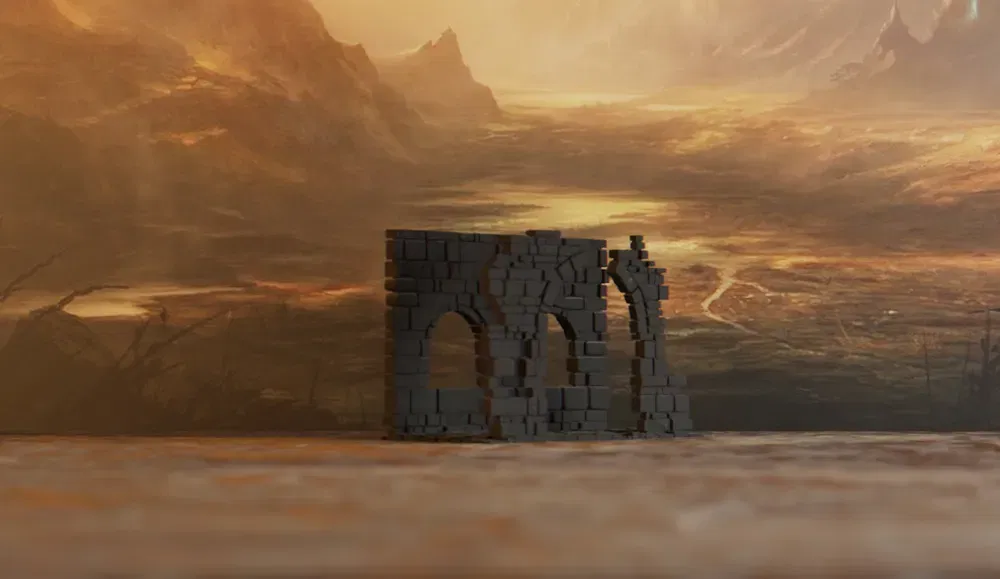 Mô-đun tường đá đổ nát #3 có cửa sổ - Image 1