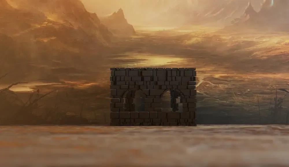 Mô-đun tường đá đổ nát #3 có cửa sổ - Image 2