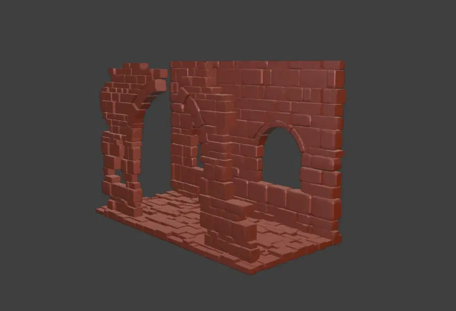 Mô-đun tường đá đổ nát #3 có cửa sổ - Image 3