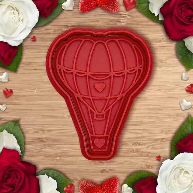 Khuôn Cắt Bánh Quy Valentine - Khinh Khí Cầu Tình Yêu - Image 1