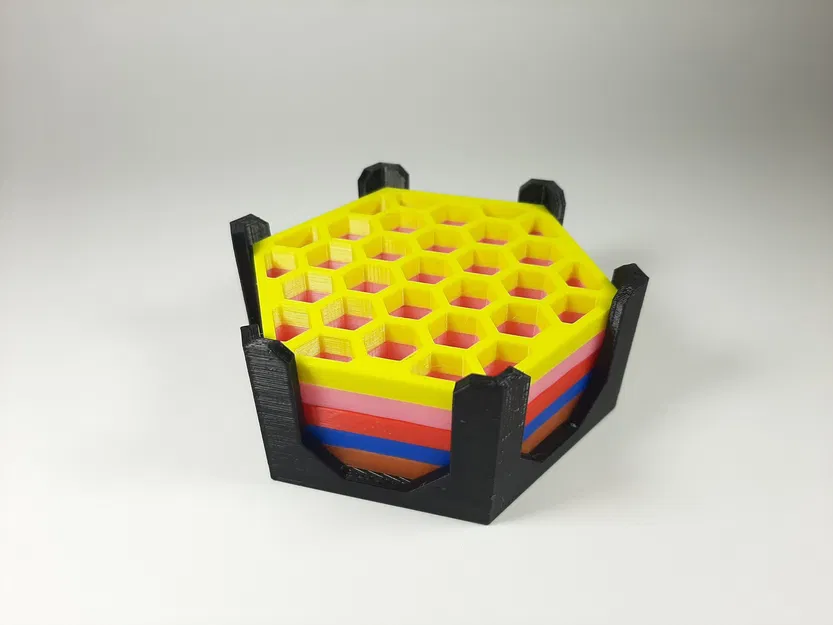 Đế Lót Ly Họa Tiết Lục Giác & Hộp Đựng - Image 2