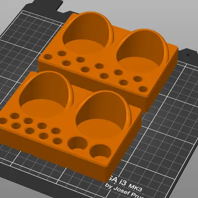 Giá đỡ 2 chai lăn khử mùi và bàn chải TePe cho #Gridfinity