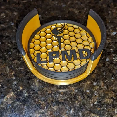 Bộ lót ly đa sắc với logo Đảng Tự do Maryland