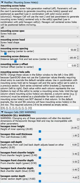 OpenSCAD Tường Lưu Trữ Ong với Bộ Sửa Đổi Phong Phú - Image 12