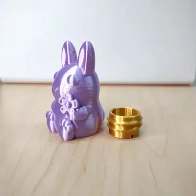 Thỏ dễ in với hoa trang trí