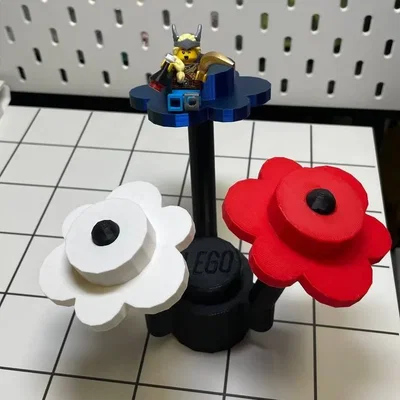 Mô Hình LEGO Part 3741 + 3742 Hoa + Thân Phiên Bản Low-Poly