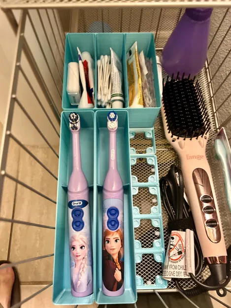 Giá đỡ bàn chải đánh răng Gridfinity kiểu ngang - Image 1