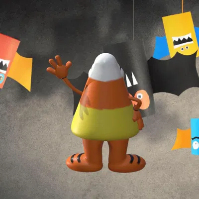 Mô hình ngô kẹo 3D cho không gian mùa lễ hội