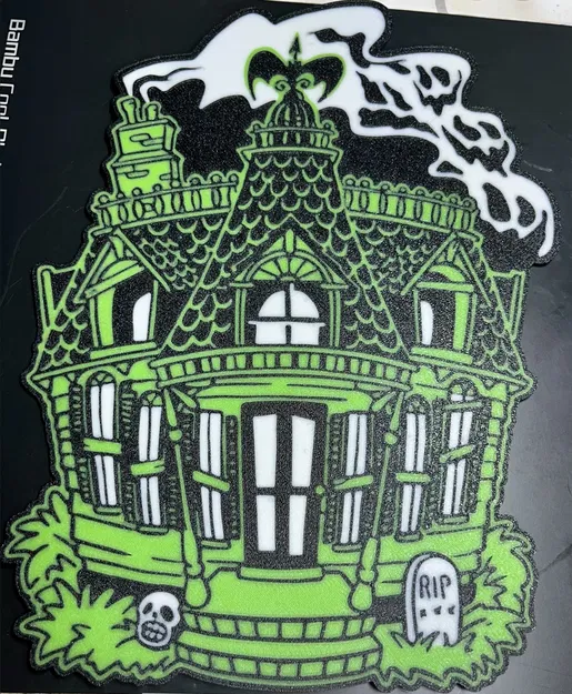 Trang trí nhà ma ám 2D với màu sắc sống động - Image 1