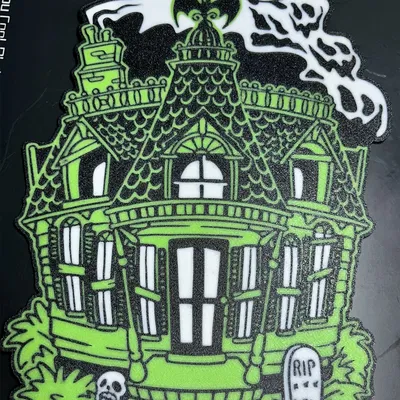 Trang trí nhà ma ám 2D với màu sắc sống động