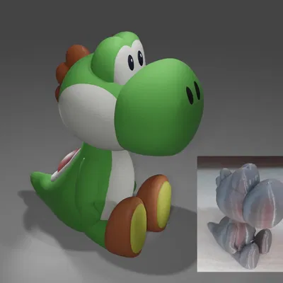 Yoshi dễ thương với thiết kế in 3D đơn giản