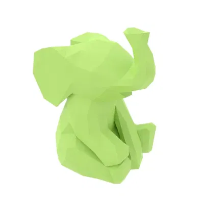 Voi con dễ thương phong cách low poly đang ngồi