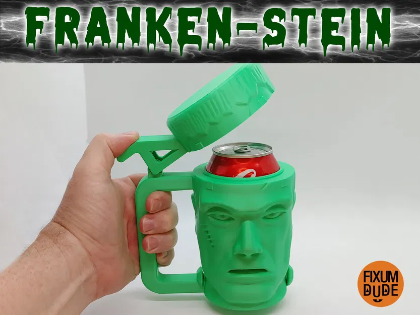 Coozie giữ lạnh hình Franken-Stein với nắp bật - Image 2