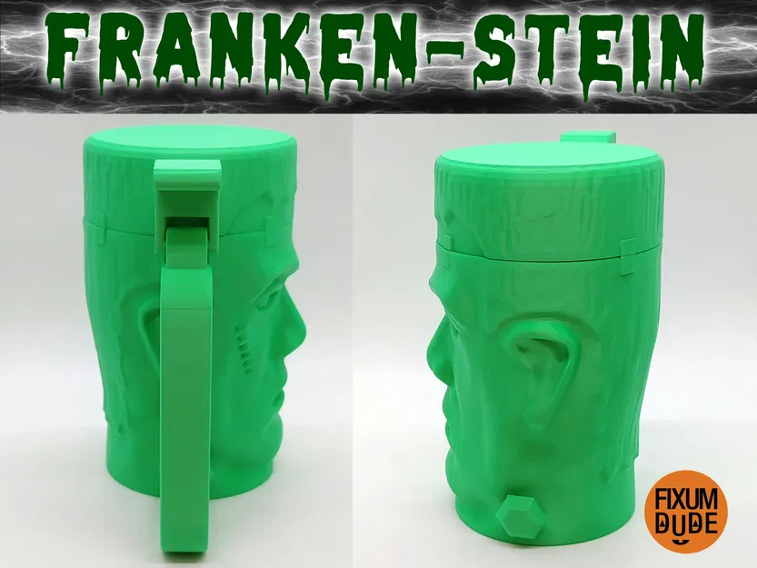 Coozie giữ lạnh hình Franken-Stein với nắp bật - Image 4