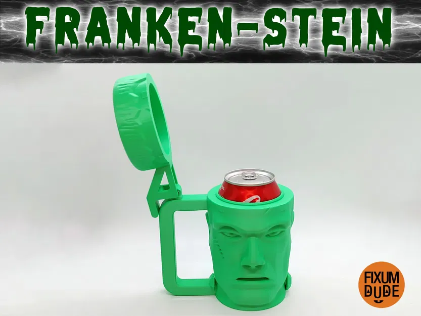 Coozie giữ lạnh hình Franken-Stein với nắp bật - Image 7