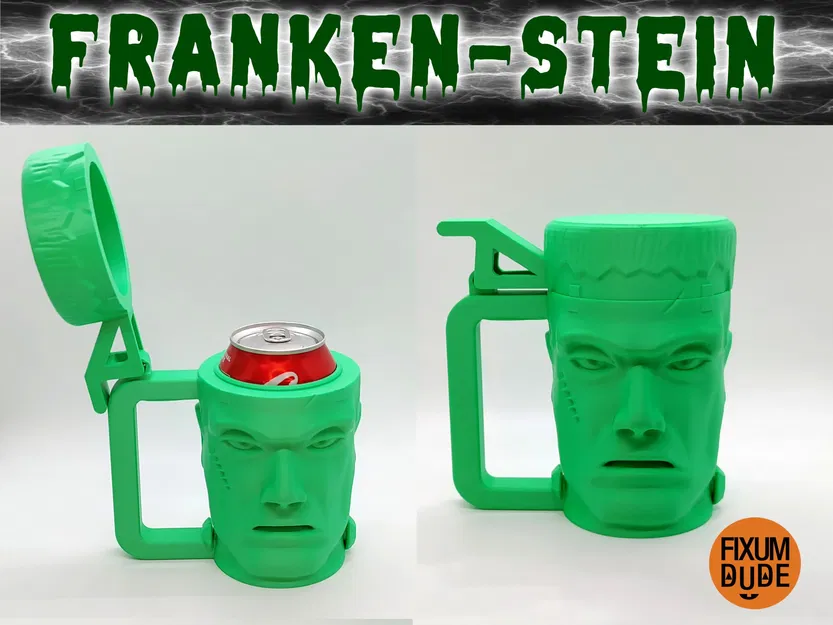 Coozie giữ lạnh hình Franken-Stein với nắp bật - Image 8