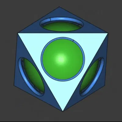 Cầu xoay bên trong khối bát diện | Đồ chơi fidget in-place