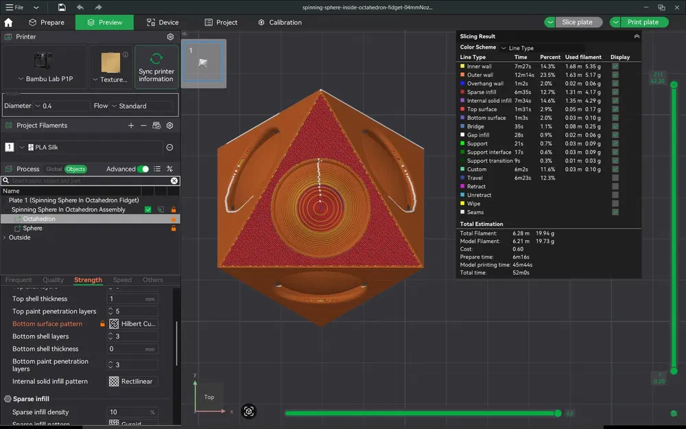 Cầu xoay bên trong khối bát diện | Đồ chơi fidget in-place - Image 7