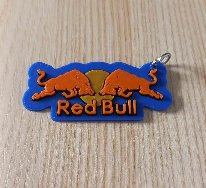 Móc khóa logo Red Bull in 3D nhiều màu sắc - Image 1
