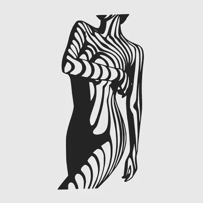 Nghệ thuật trừu tượng hình thể phụ nữ treo tường