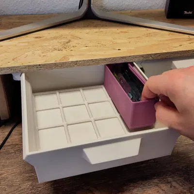 Ngăn kéo dưới bàn cho thùng Gridfinity cao 50mm