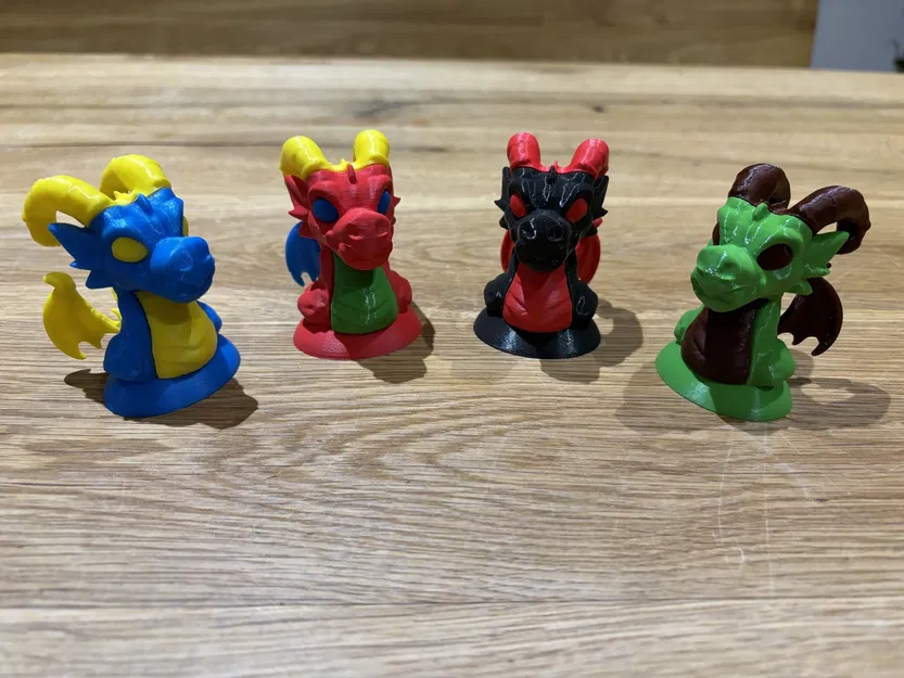 Mô hình đầu rồng nhỏ đa màu sắc - Image 1