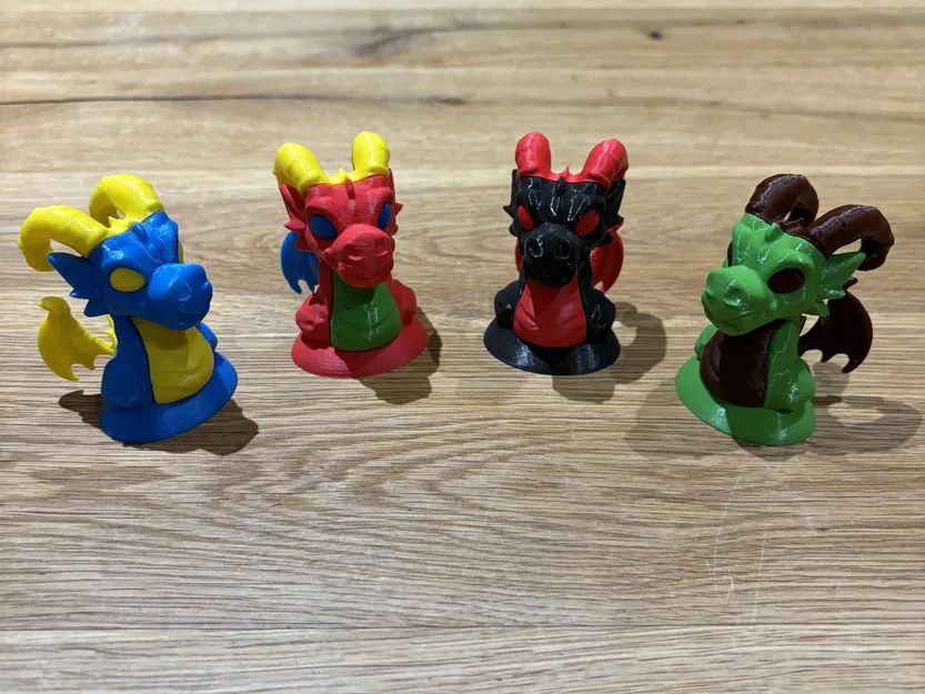 Mô hình đầu rồng nhỏ đa màu sắc - Image 2