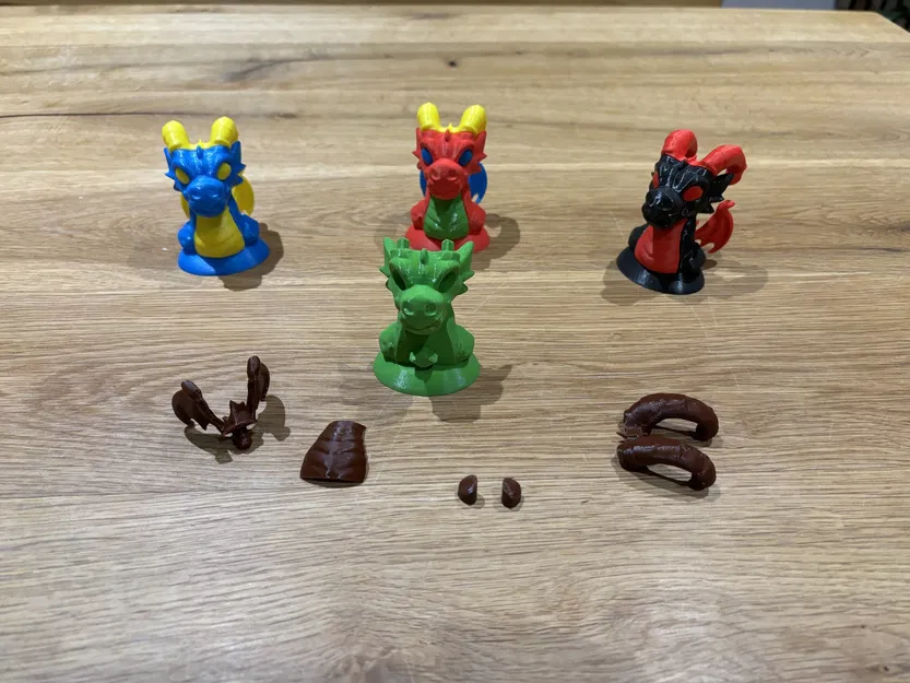 Mô hình đầu rồng nhỏ đa màu sắc - Image 4