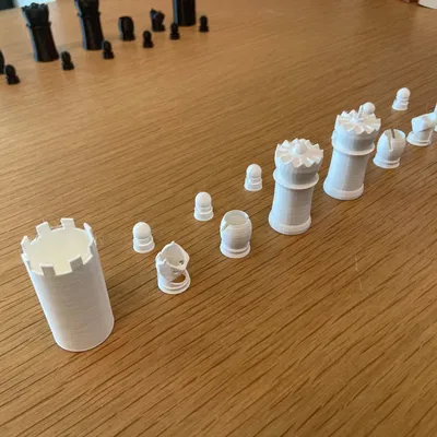 Bộ cờ vua du lịch siêu nhỏ gọn với các quân cờ xếp chồng