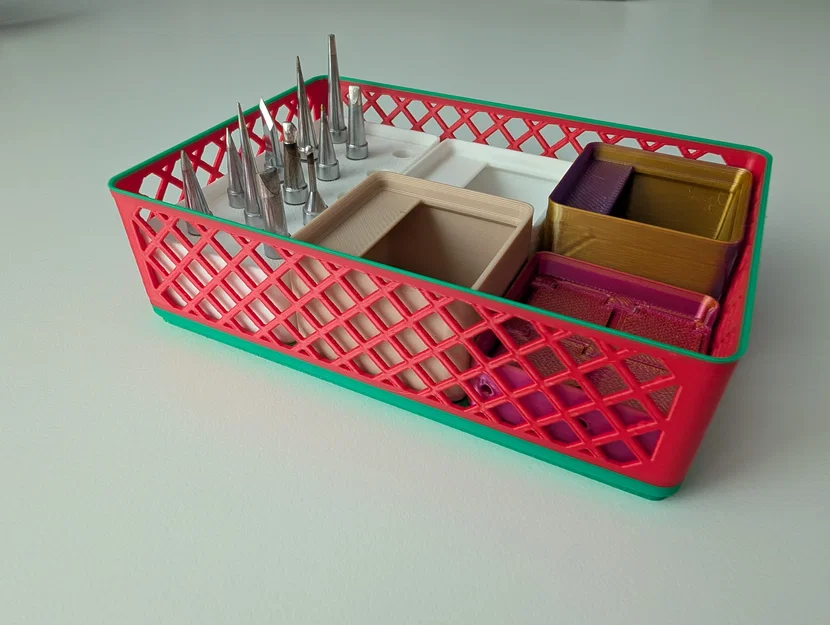 Giỏ chứa đồ gridfinity xếp chồng được với tay cầm và nam ... - Image 1