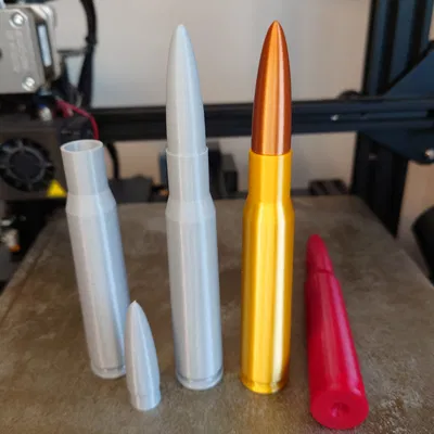 Mô hình đạn giả .50 BMG và vỏ đạn tách rời