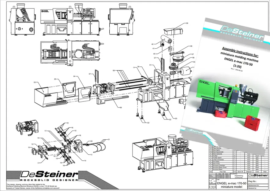 Mô hình máy ép nhựa ENGEL e-mac 170-50 tỷ lệ 1:20 - Image 3