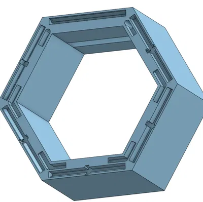 Kệ hình lục giác với hệ thống chiếu sáng LED và quản lý dây