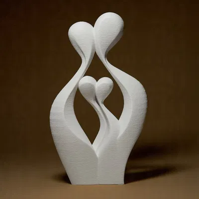 Tượng gia đình trừu tượng hiện đại bằng 3D