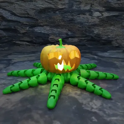 Octopus linh hoạt dễ thương trong bí ngô LED cho Halloween
