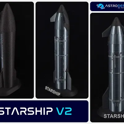 Mô hình Starship V2 tỉ lệ 1:200 chi tiết cao