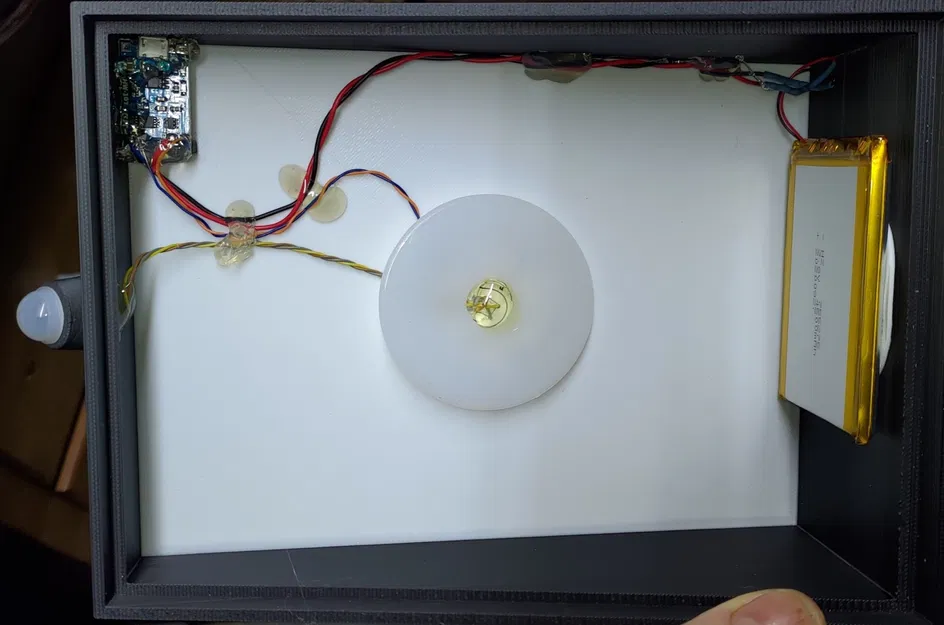 Mô hình lithophane mèo tro với đèn LED cảm biến chuyển động - Image 3