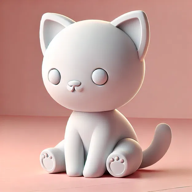 Mô hình mèo con dễ thương ngồi 3D cho bàn làm việc - Image 1