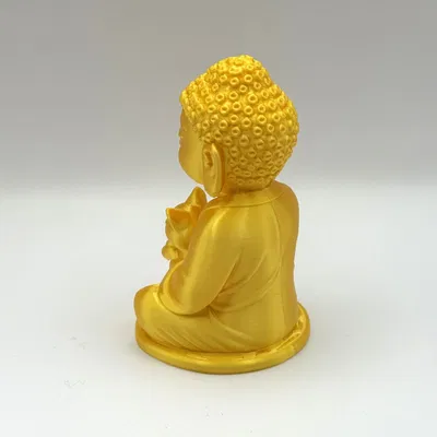 Bức tượng Phật ôm mèo dễ thương