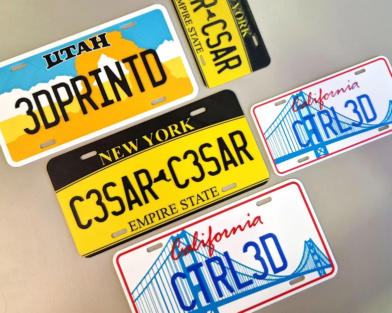 Biển số xe đa màu sắc USA với tùy chỉnh văn bản - Image 1